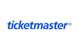 Ticketmaster logo in blue text on white.